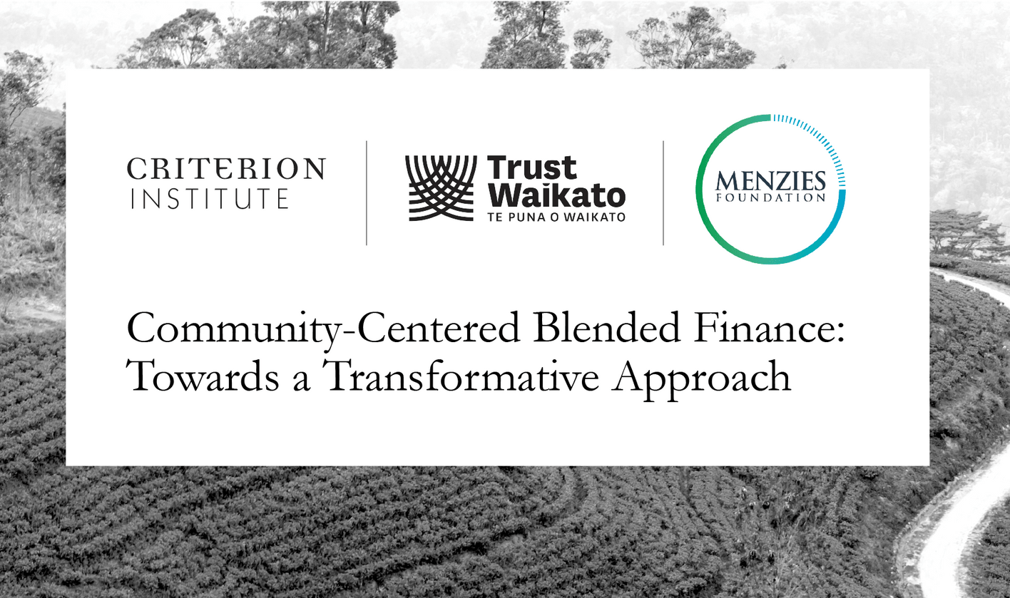 Community-Centred Blended Finance: Towards a Transformative Approach - Report Cover